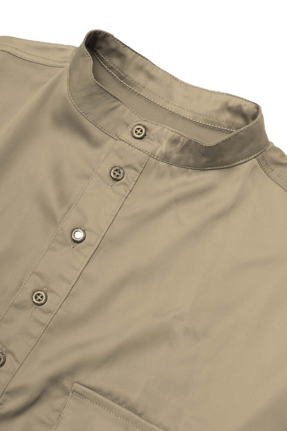 MANDARIN QUARTER L/S SHIRT IN SIENNA