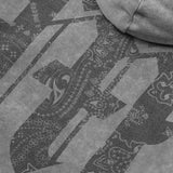 M'$ PAISLEY PATCHWORK MILITIA HOODIE IN CEMENT