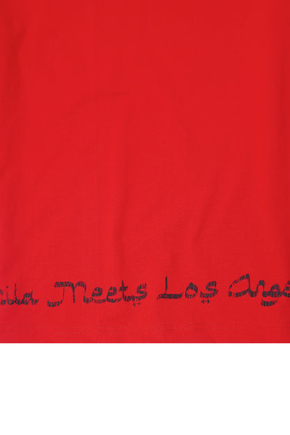 "LOVE HURTS" TEE IN RARRI RED