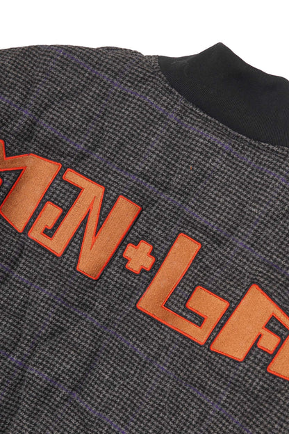 "THAI" BOMBER JACKET IN PIGEON PLAID/SAFFRON