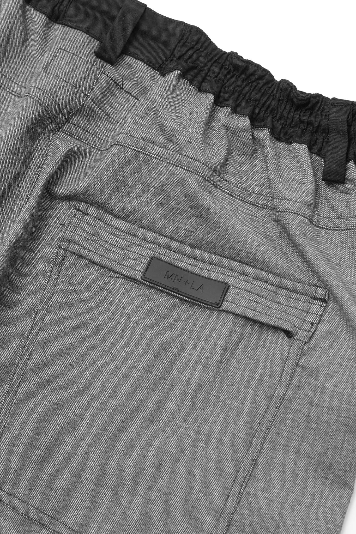 DOUBLE KNEE PHAT SHORTS IN STEEL BLUE