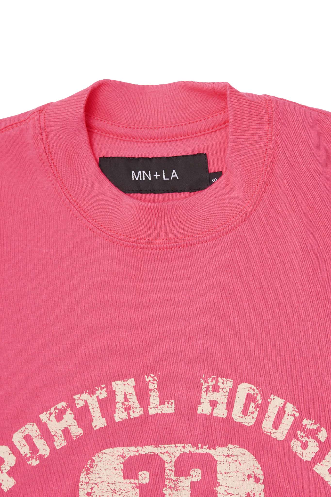 "PORTAL HOUSE 33" ULTRA HEAVY TEE IN STATIC PINK