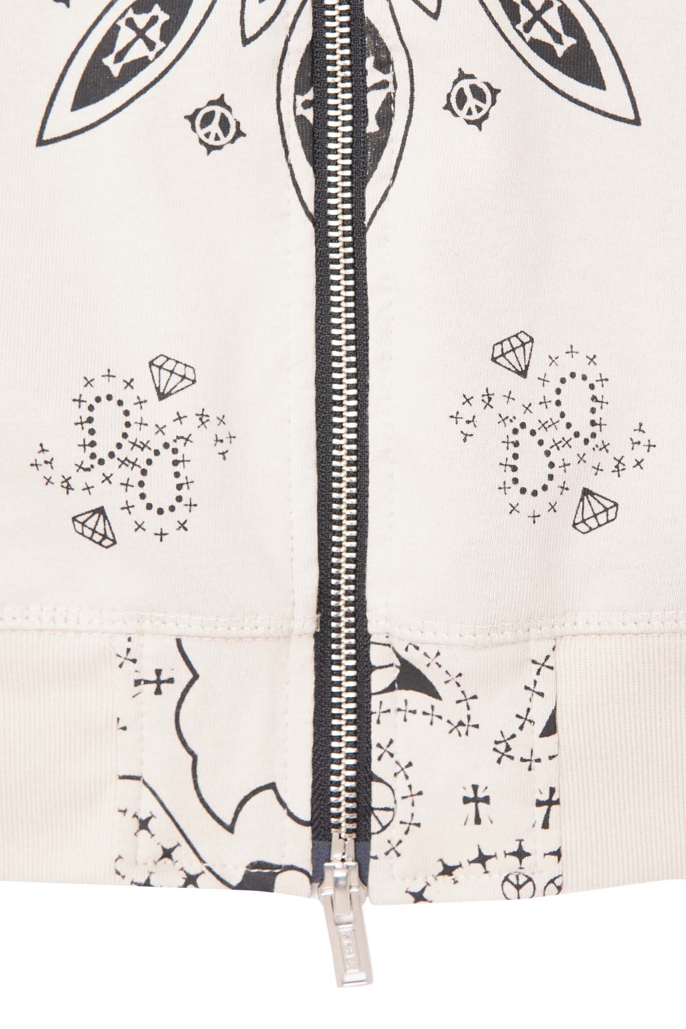 "PEACE PAISLEY" ZIP HOODIE IN OAT