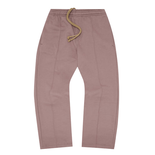 PLEATED WIDE LOUNGE PANTS IN MAUVE