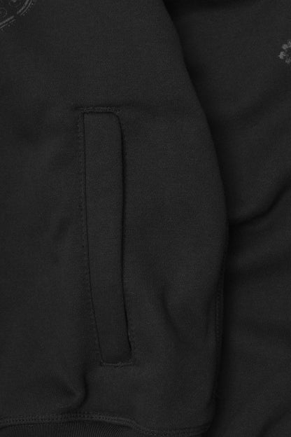 "IRON CROSS" HOODIE IN CAVIAR