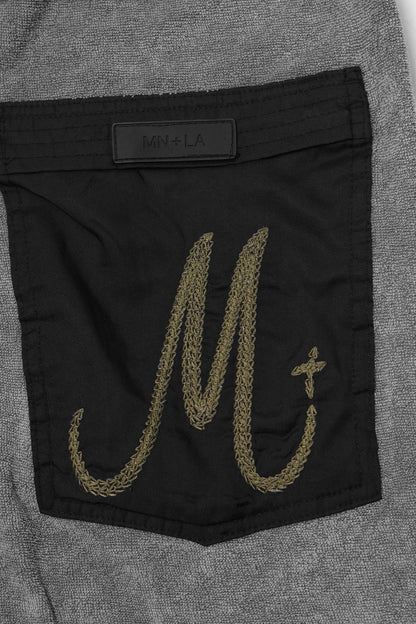 M+ OVERPOCKET TOWEL PHAT SHORTS IN CEMENT
