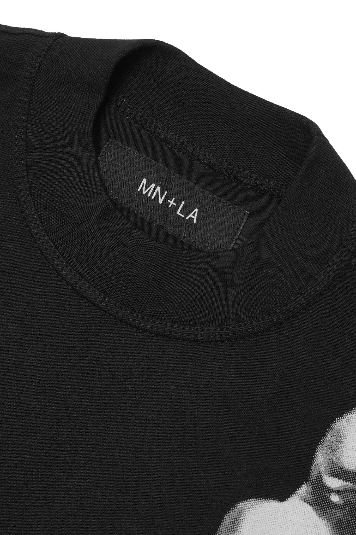 "SEE NO EVIL" TEE IN CAVIAR