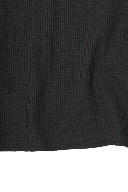"PEACE THROUGH CHAOS" WAFFLE TEE IN ANTHRACITE