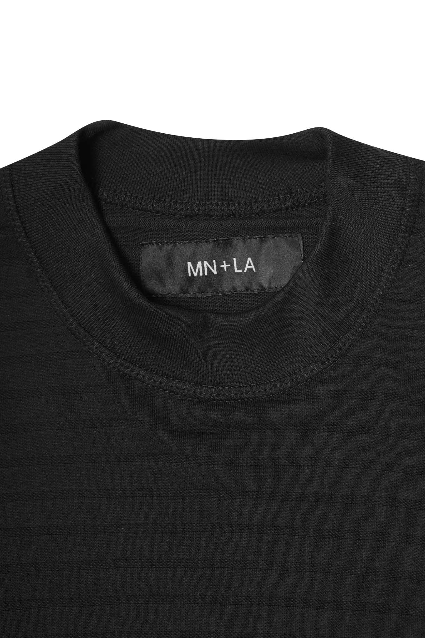 NEEDLEWORK MOCK NECK TEE IN TAIGA