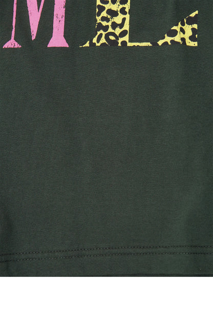 "CALL ME" TEE IN HUNTER GREEN