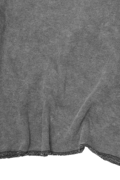 REVERSE TOWEL MILITIA MOCK NECK TEE IN CEMENT