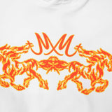 "BURNING STALLION" HOODIE IN WHITE