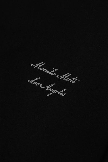 MN+LA™ SCRIPT LOGO TEE IN CAVIAR/CEMENT