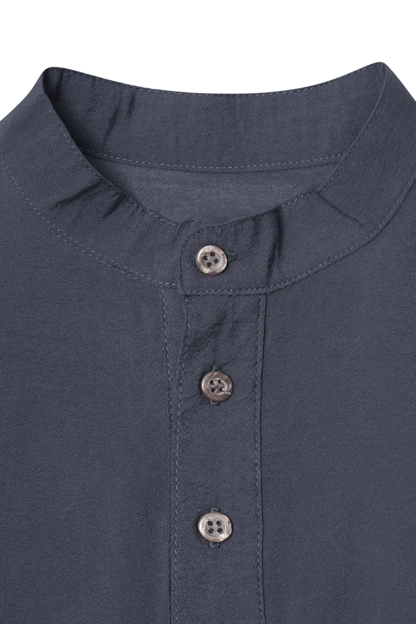 MANDARIN SHIRT IN SLATE
