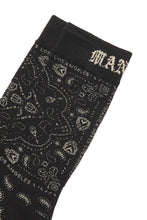 "PEACE PAISLEY" BANDANA SOCK IN ANTHRACITE