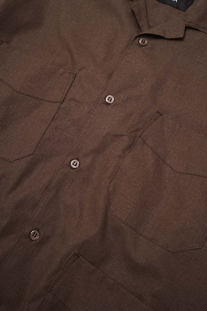 4 POCKET CUBAN SHIRT IN WOOD