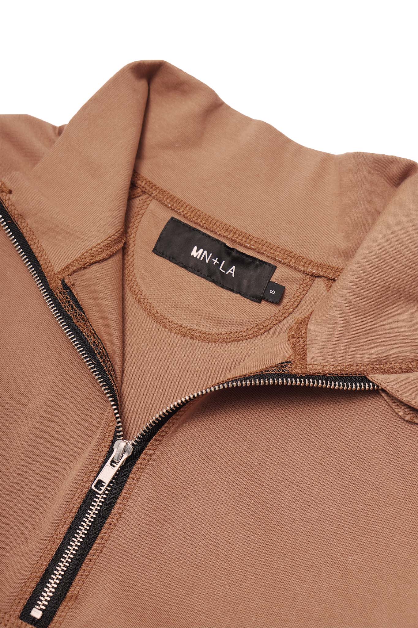 M+ QUARTER ZIP L/S TEE V2 IN APRICOT