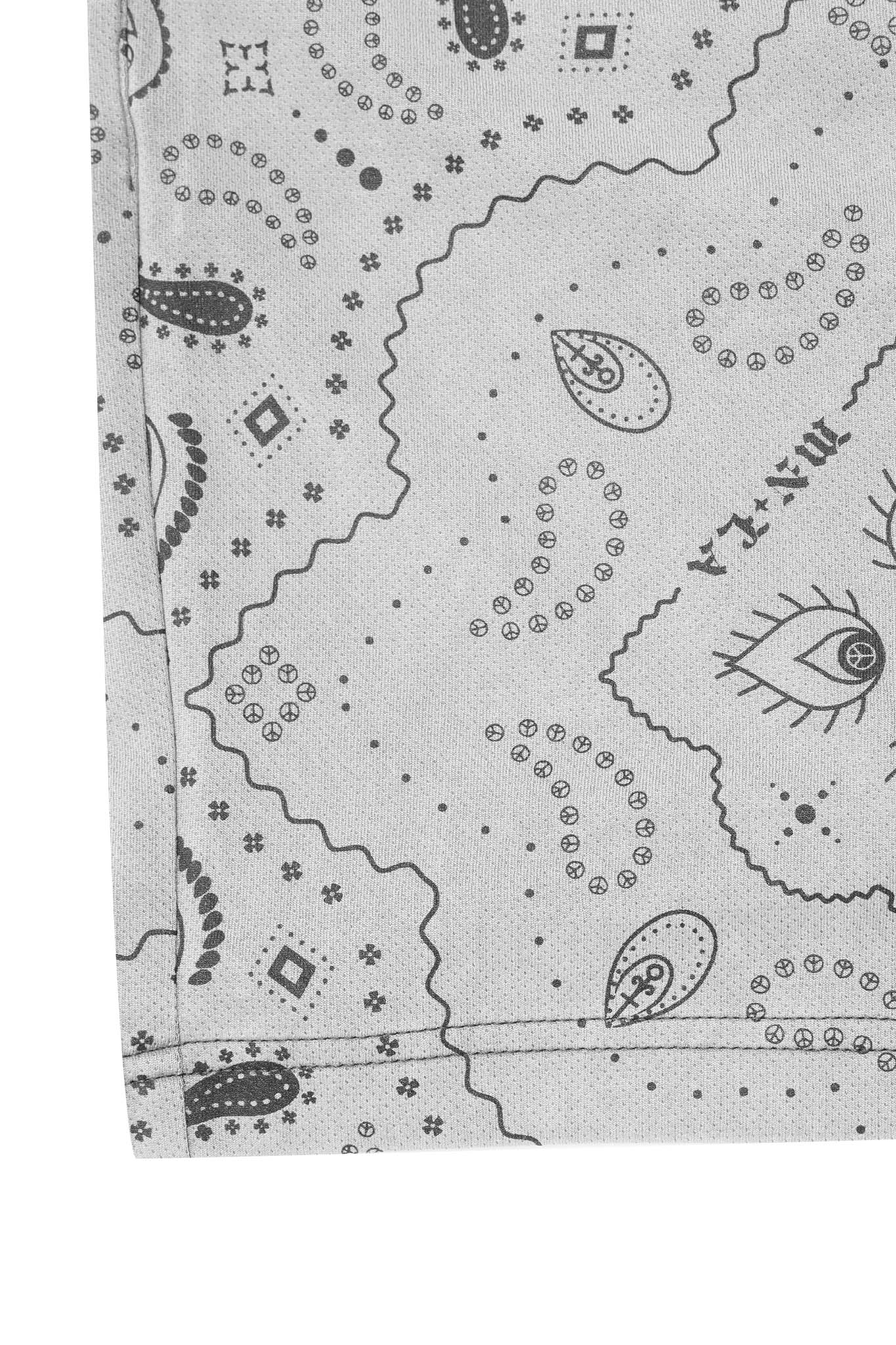 PEACE PAISLEY COURT SHORTS IN STEEL