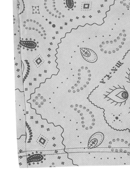 PEACE PAISLEY COURT SHORTS IN STEEL