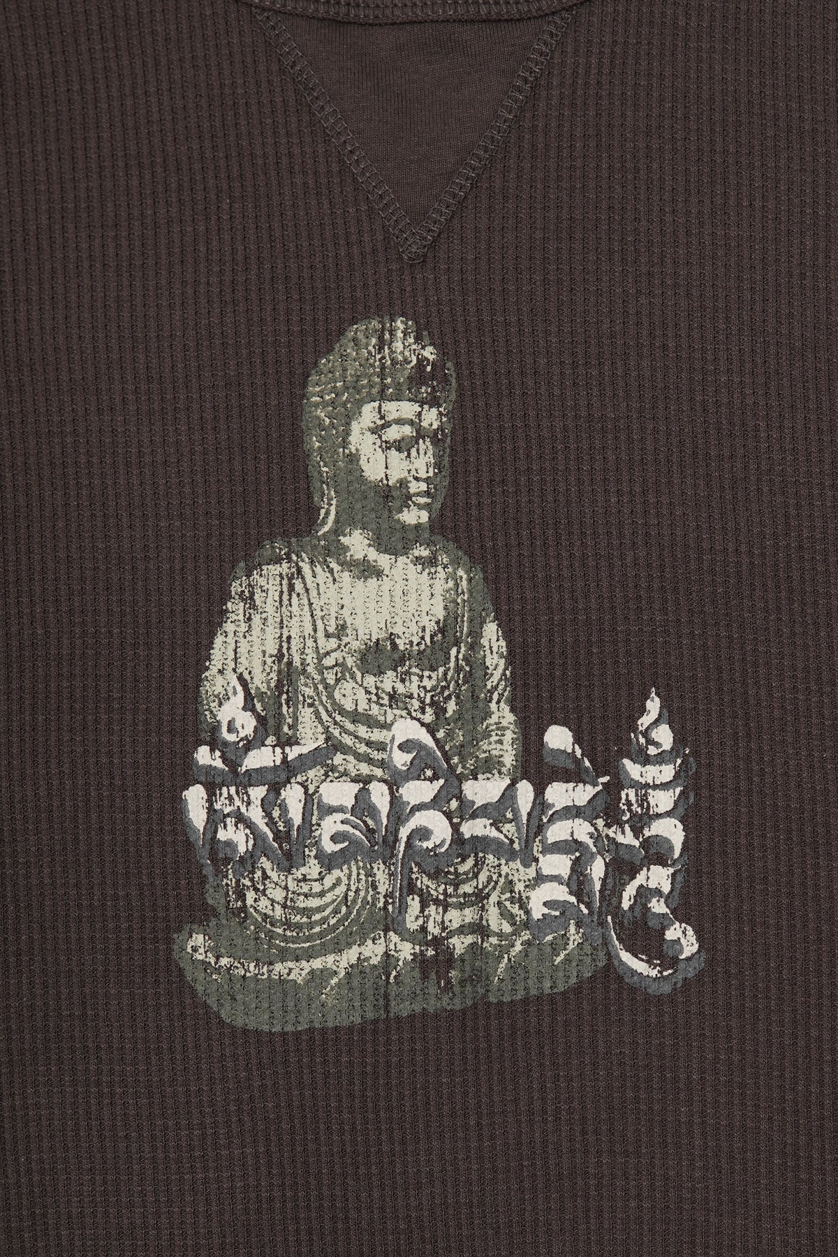 "FORGOTTEN SCRIPT" WAFFLE TEE IN CHARCOAL GREY