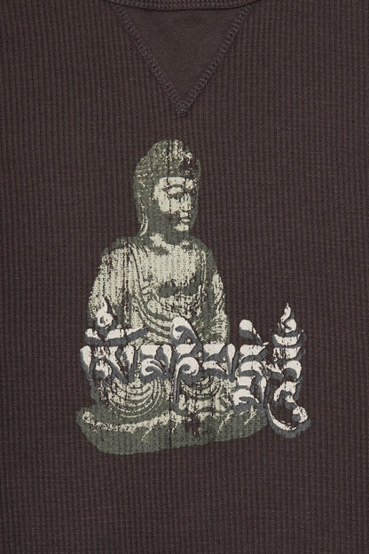 "FORGOTTEN SCRIPT" WAFFLE TEE IN CHARCOAL GREY