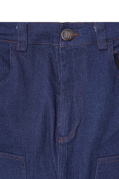 "COLD NAVY" DOUBLE KNEE PHAT SHORTS