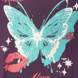 "LEAVE ME ALONE" TEE IN SHADOW PURPLE