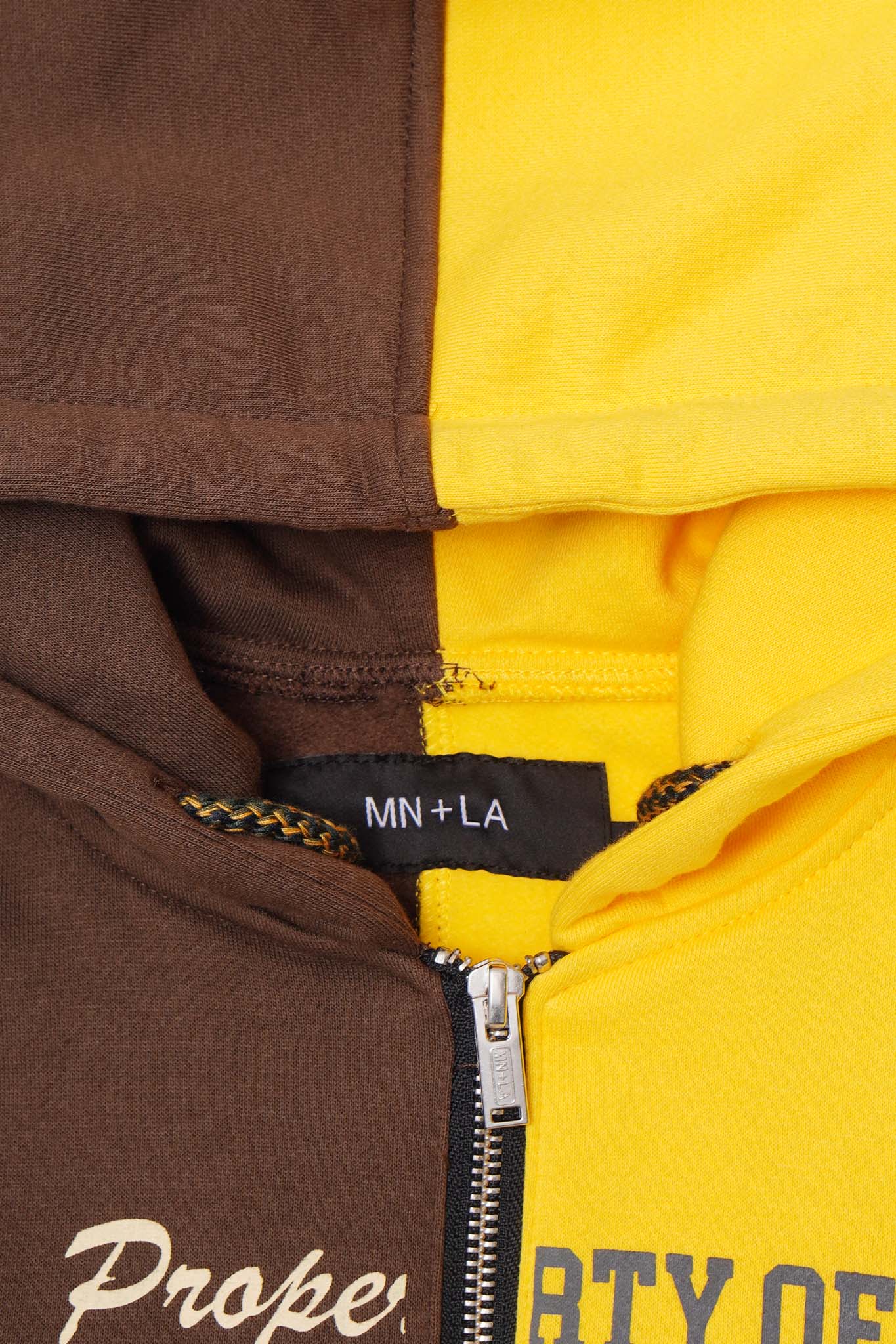 MN+LA™ SPLIT HOODIE IN WOOD/MUSTARD
