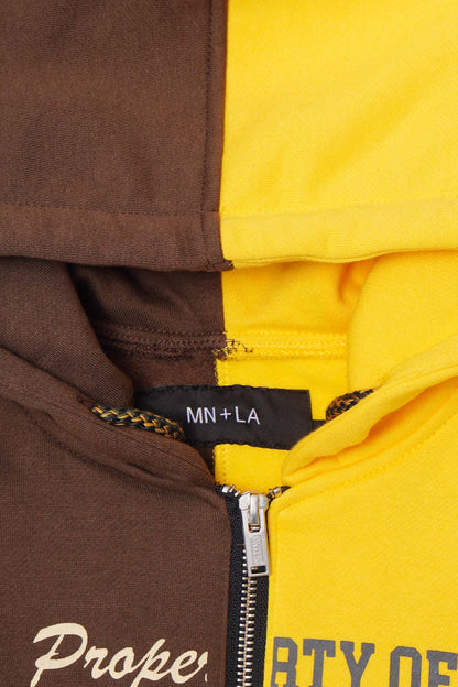 MN+LA™ SPLIT HOODIE IN WOOD/MUSTARD