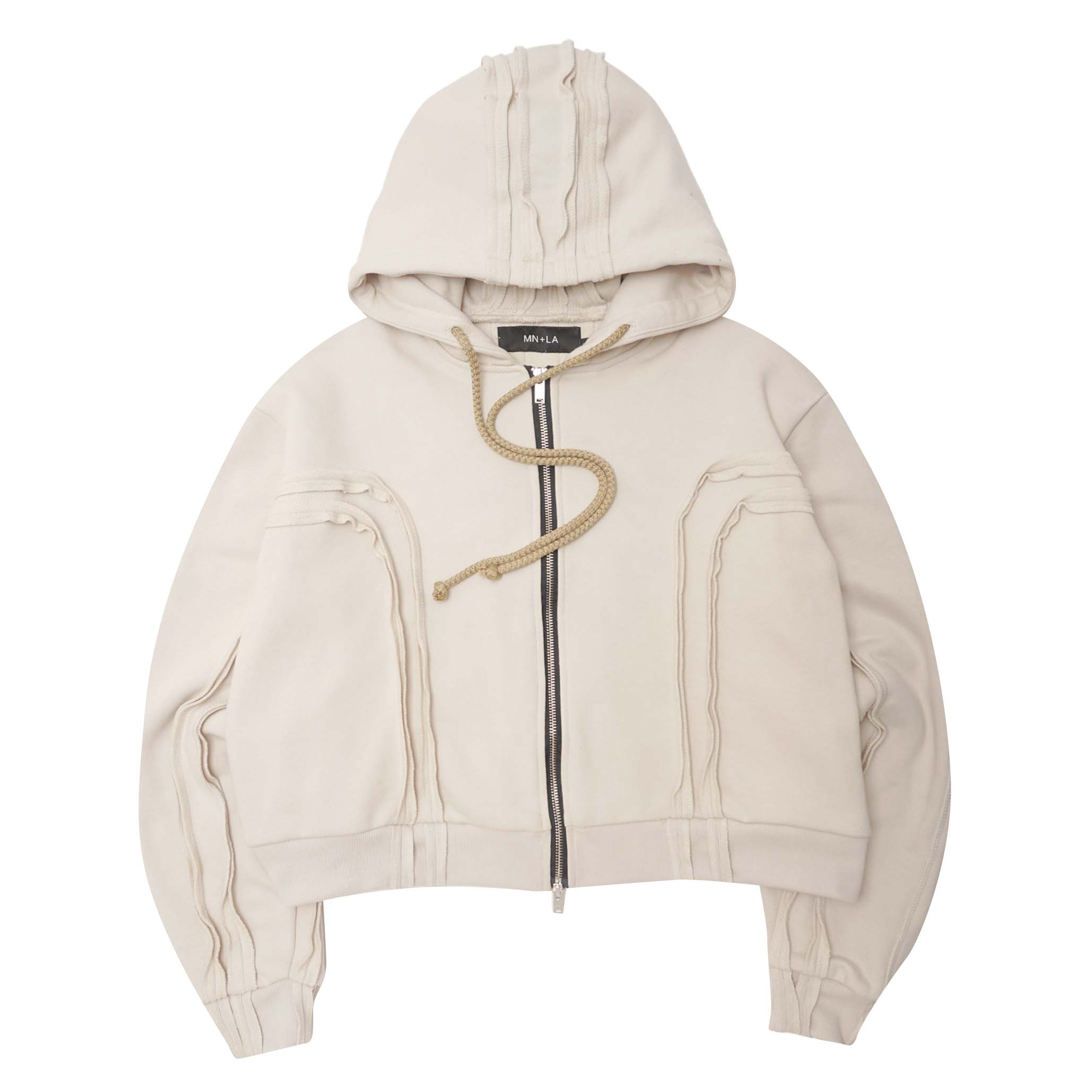 CROSS FORGED ZIP HOODIE IN OAT – MN+LA