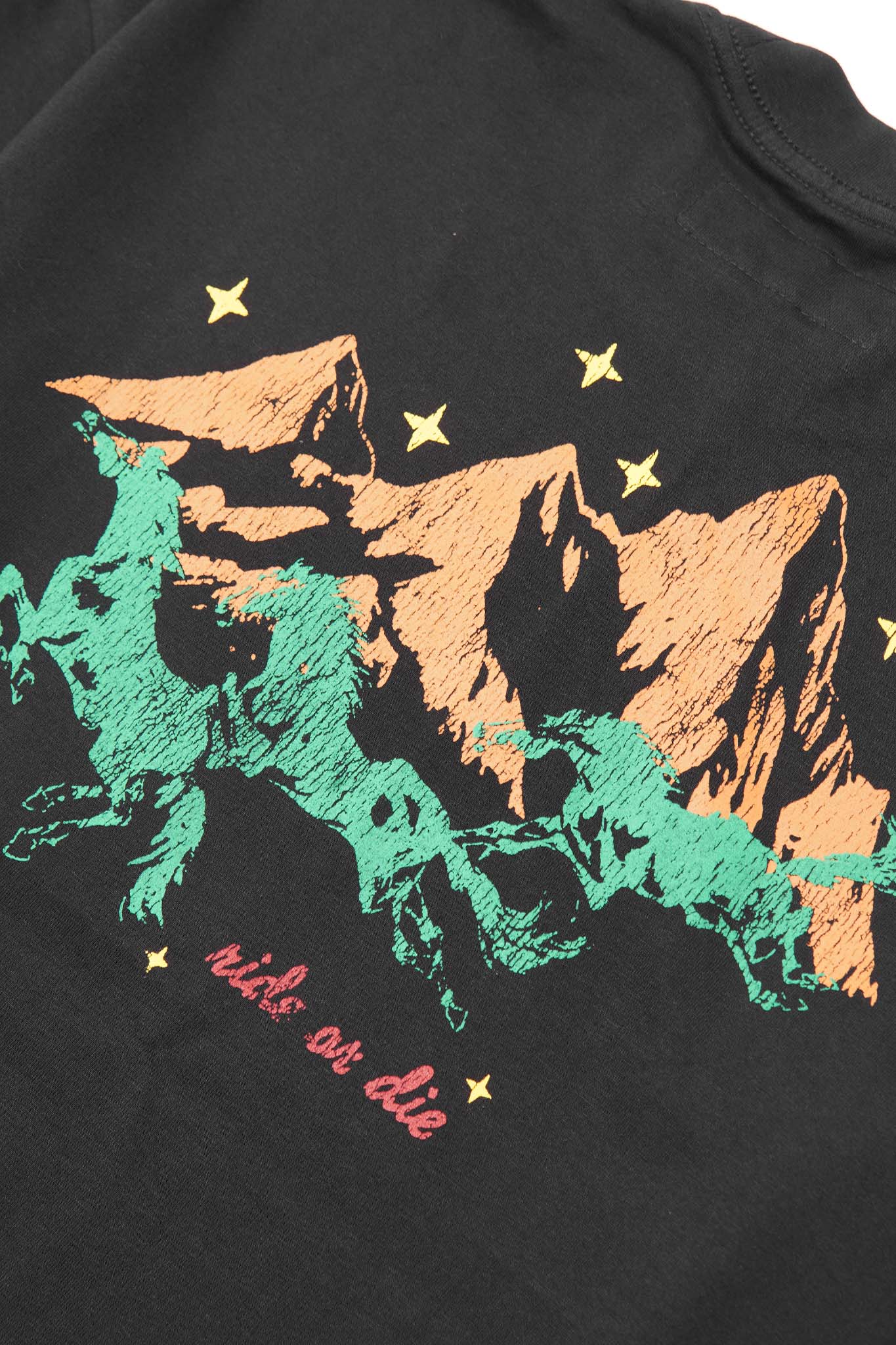 "RIDE OR DIE" TEE IN CAVIAR