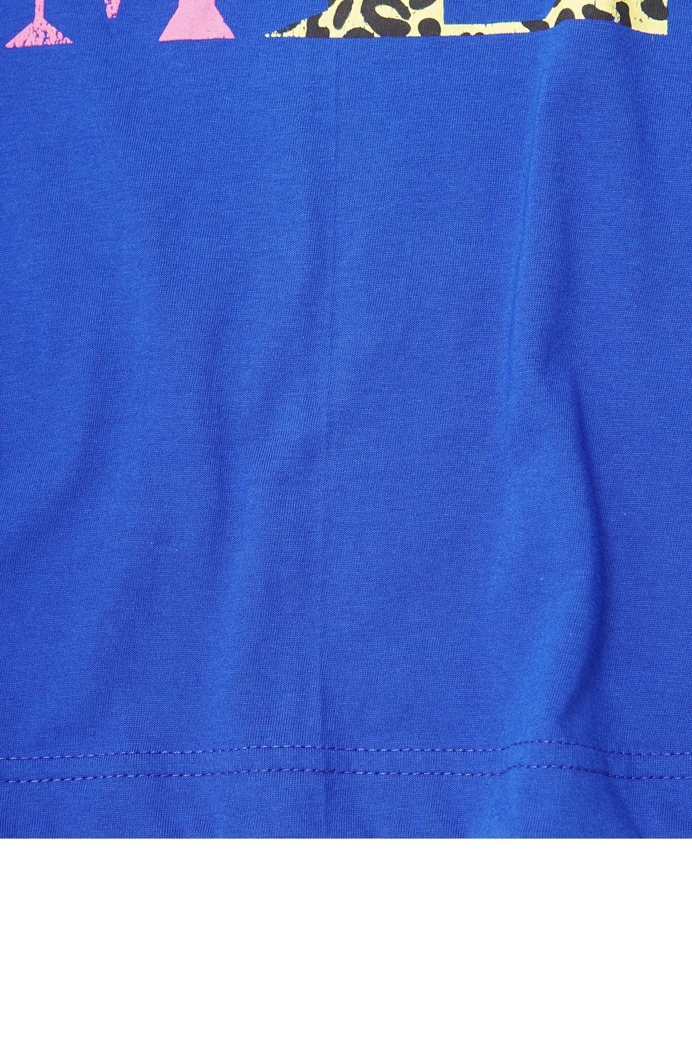 "CALL ME" TEE IN ELECTRIC BLUE