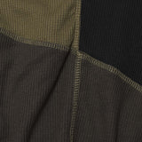 PATCHWORK MOCK NECK WAFFLE TEE IN TERRAIN