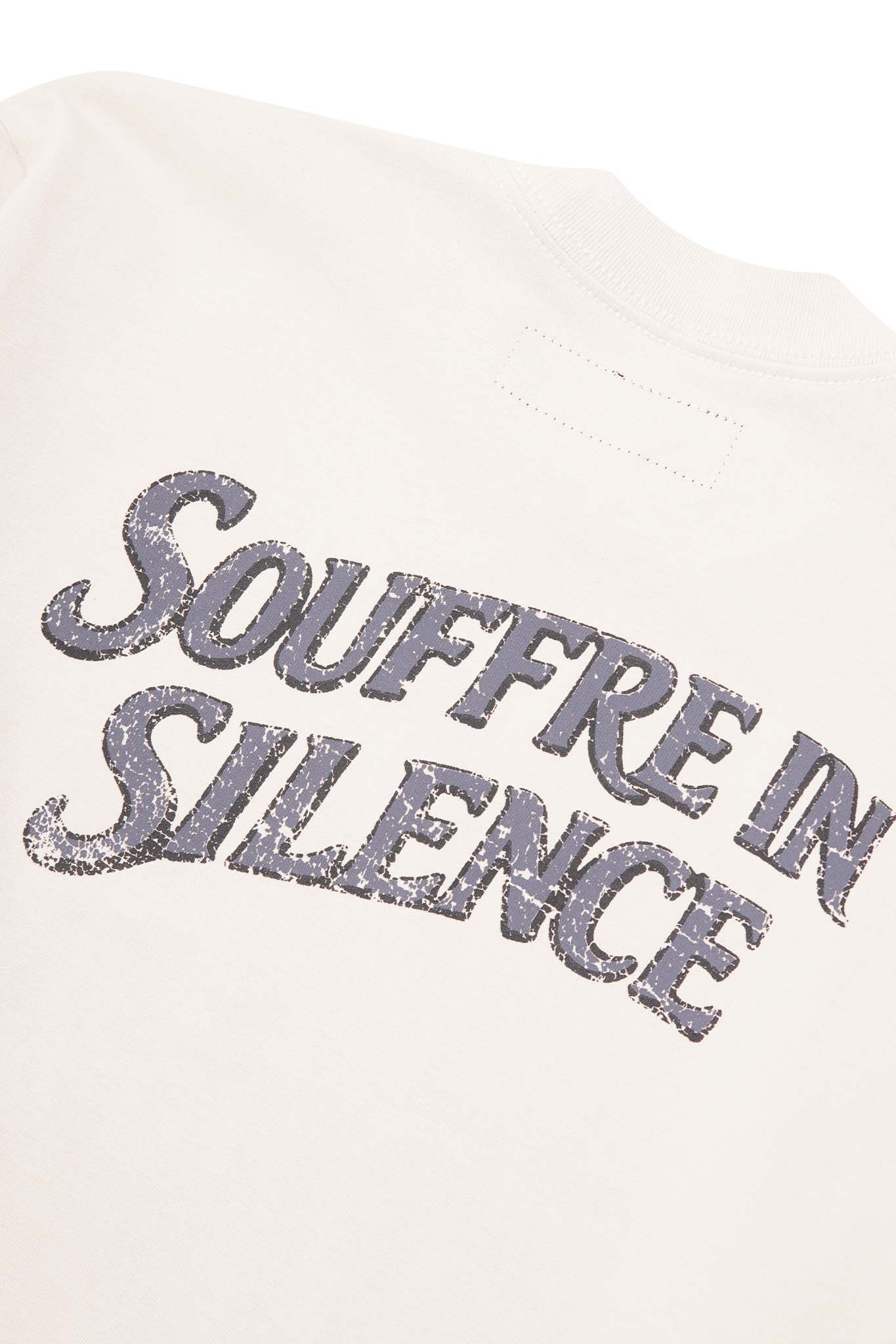 "SOUFFRE IN SILENCE" ULTRA HEAVY TEE IN OAT
