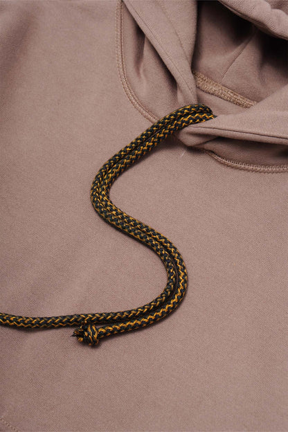 CUTOFF HOODIE IN TAN