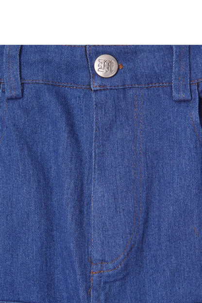 "TRUE BLUE" DOUBLE KNEE PHAT SHORTS