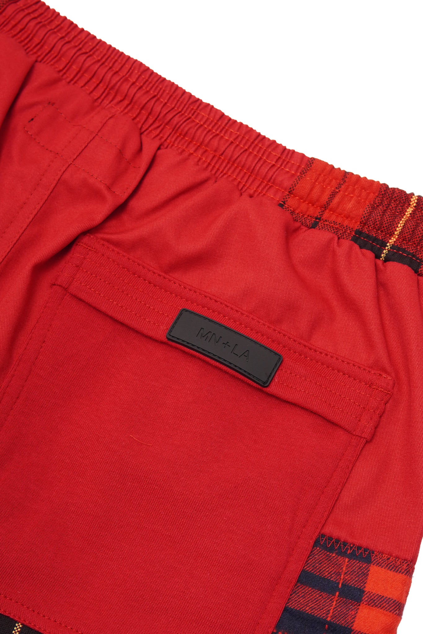 "CARMINE PLAID" LOUNGE SHORTS