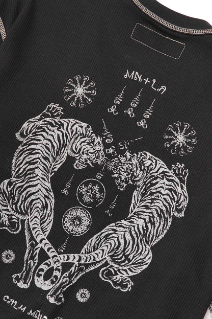 "FCF" WAFFLE TEE IN ANTHRACITE/WHITE
