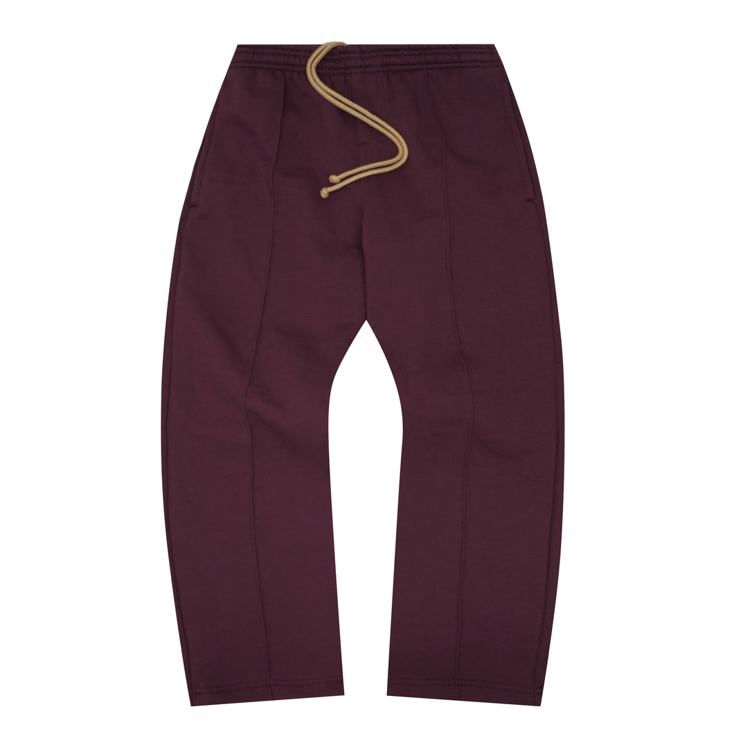 PLEATED WIDE LOUNGE PANTS IN WINE