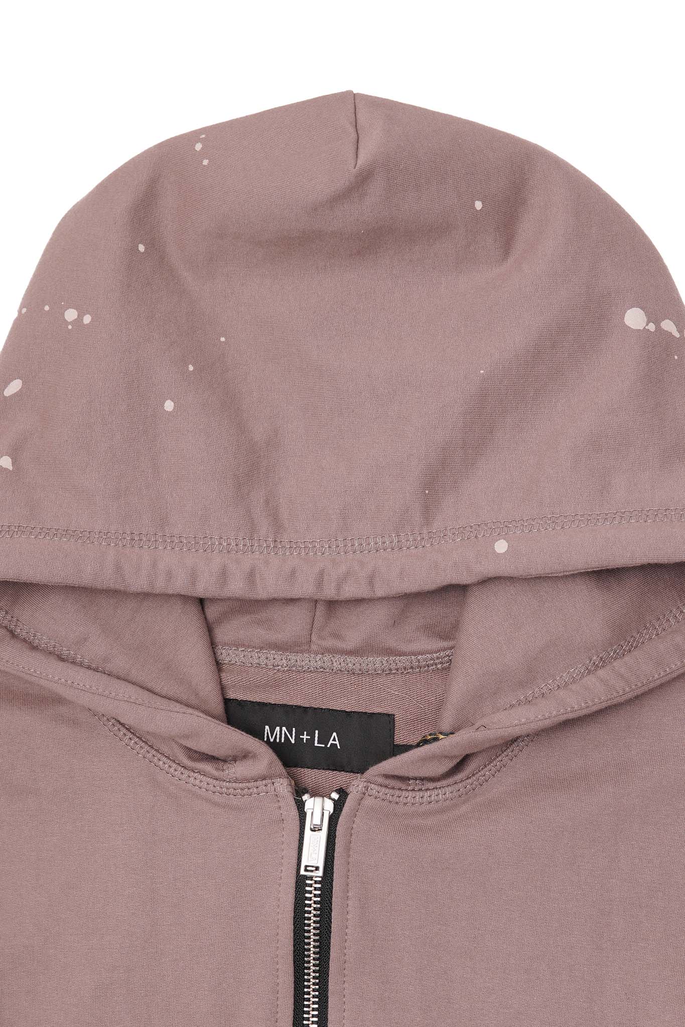 "HITTER" PAINTER'S ZIP HOODIE IN MAUVE