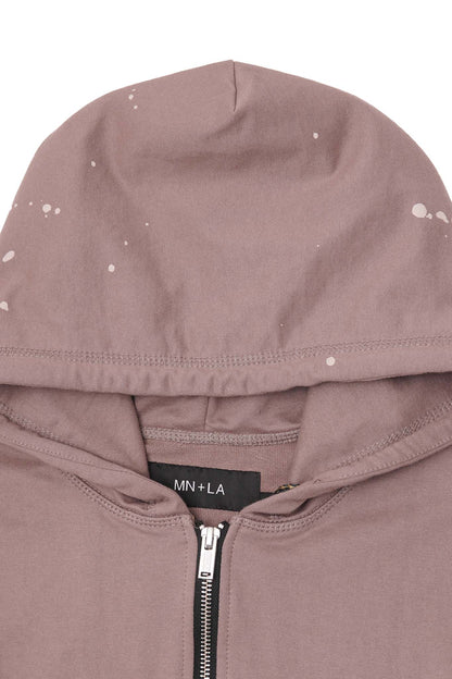 "HITTER" PAINTER'S ZIP HOODIE IN MAUVE