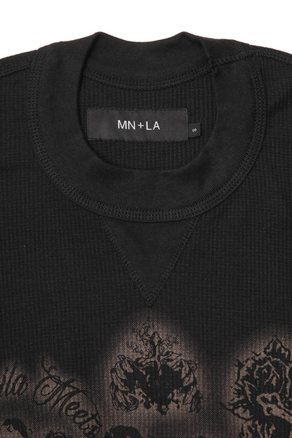 "CITY OF ANGELS" WAFFLE LONGSLEEVE TEE IN NIGHT OLIVE