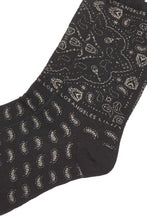 "PEACE PAISLEY" BANDANA SOCK IN ANTHRACITE