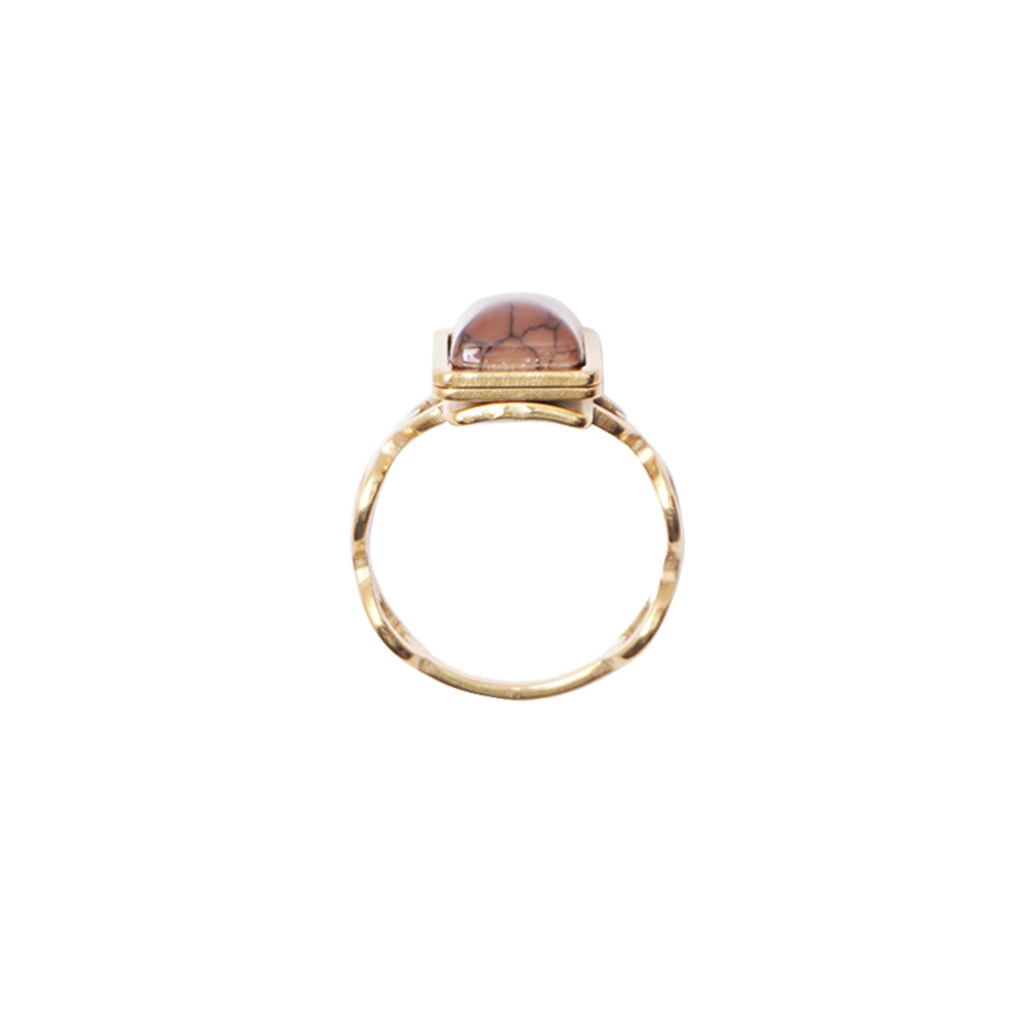 "DESERT ROCK" LINK GOLD RING