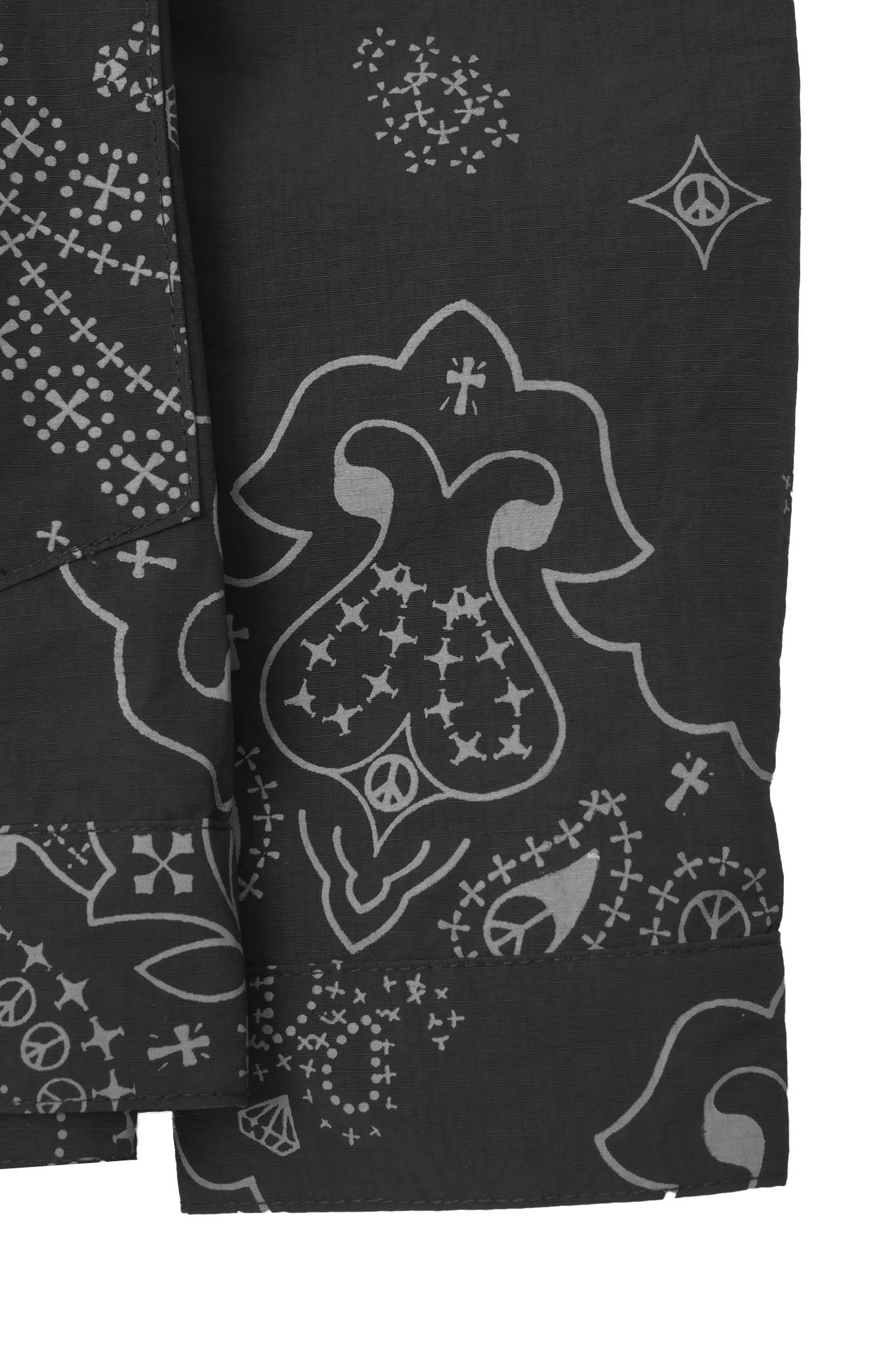 "PEACE PAISLEY" TRUCKER JACKET IN ANTHRACITE