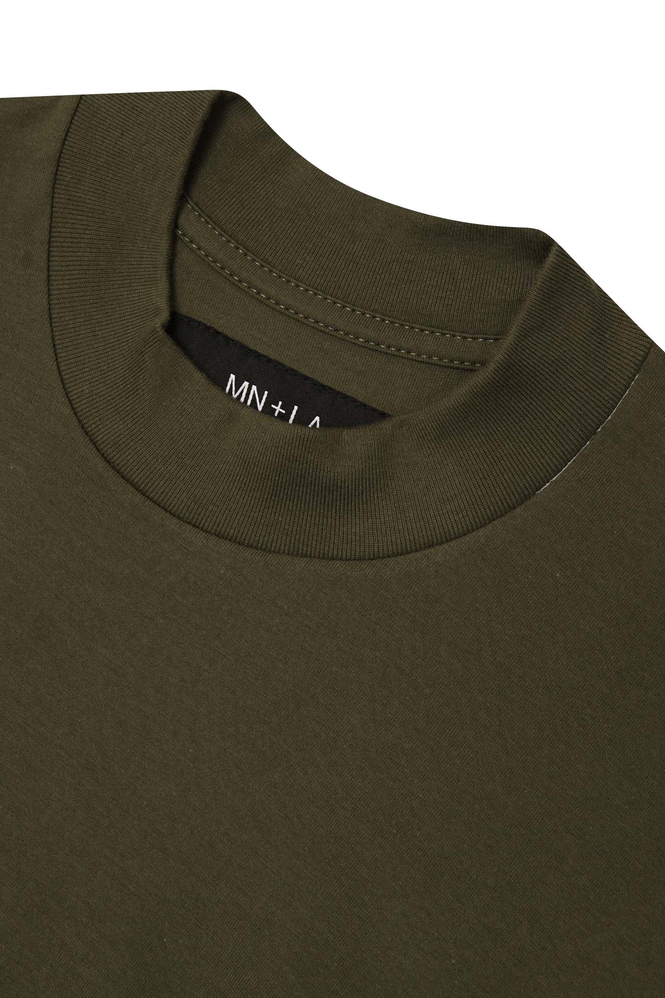 MOCK NECK TEE IN OLIVE – MN+LA