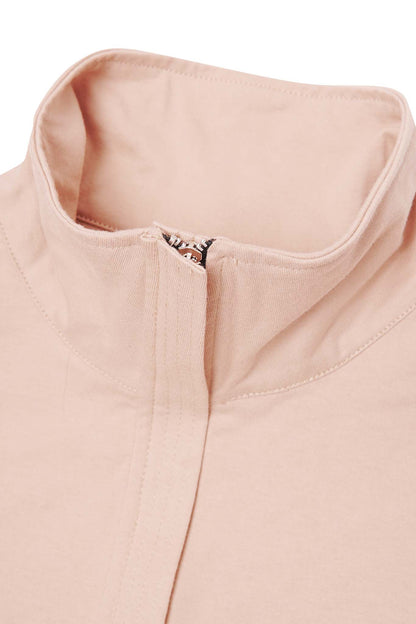 QUARTER ZIP L/S TEE IN ALABASTER