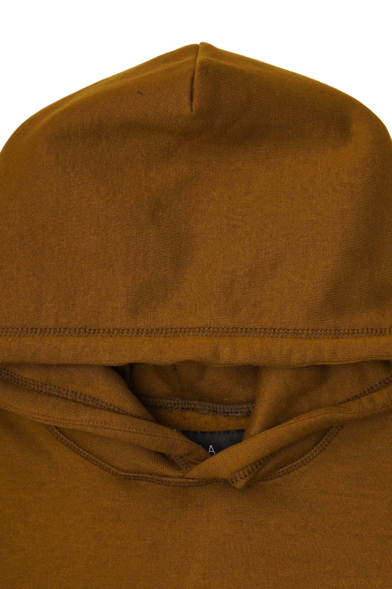 M+ CUTOFF HOODIE IN RUST