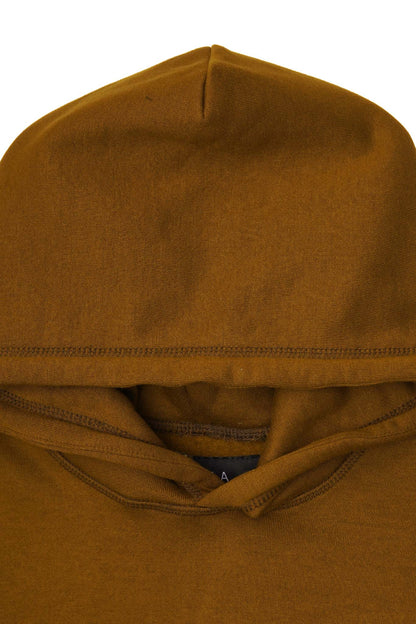 M+ CUTOFF HOODIE IN RUST