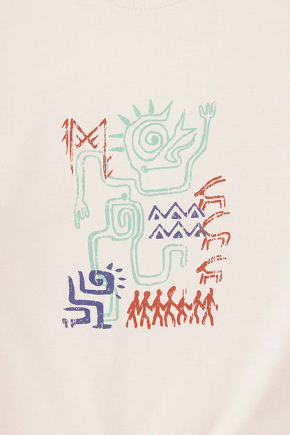 "SPIRIT WALKER" ULTRA HEAVY TEE IN OAT